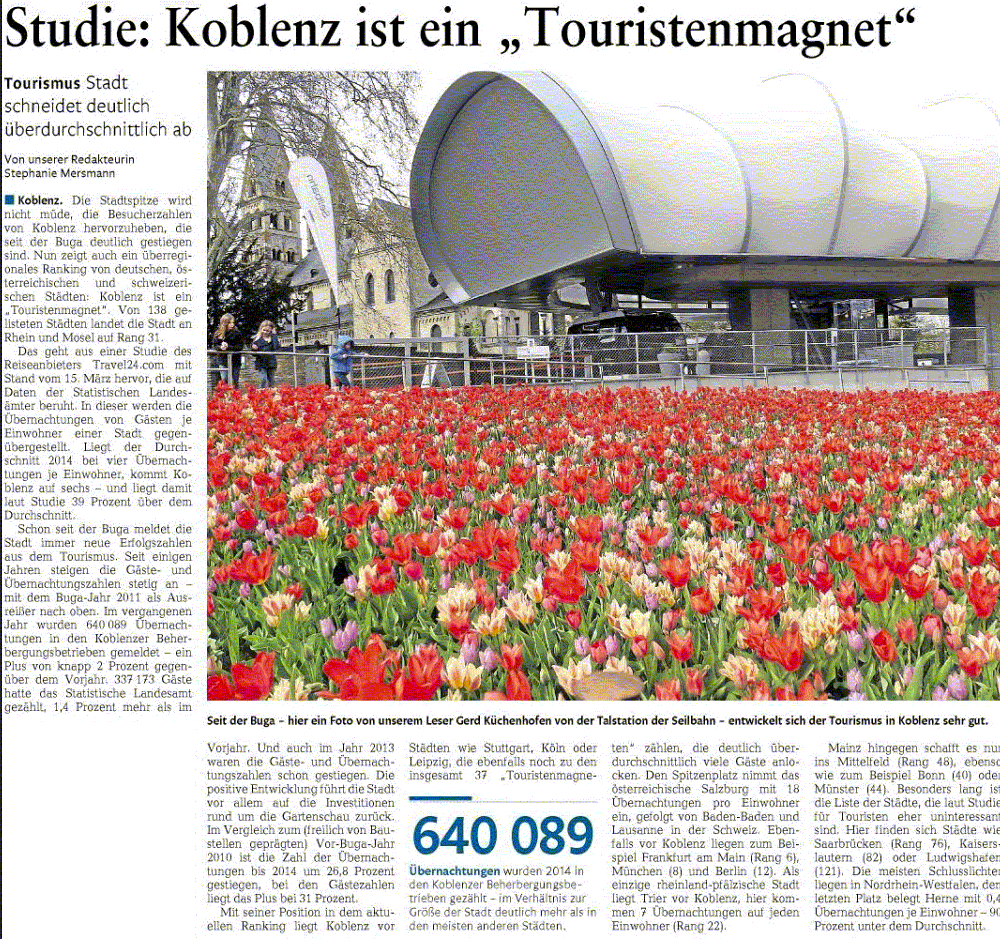 rz 28.4.2015, S. 11 Tourismus n