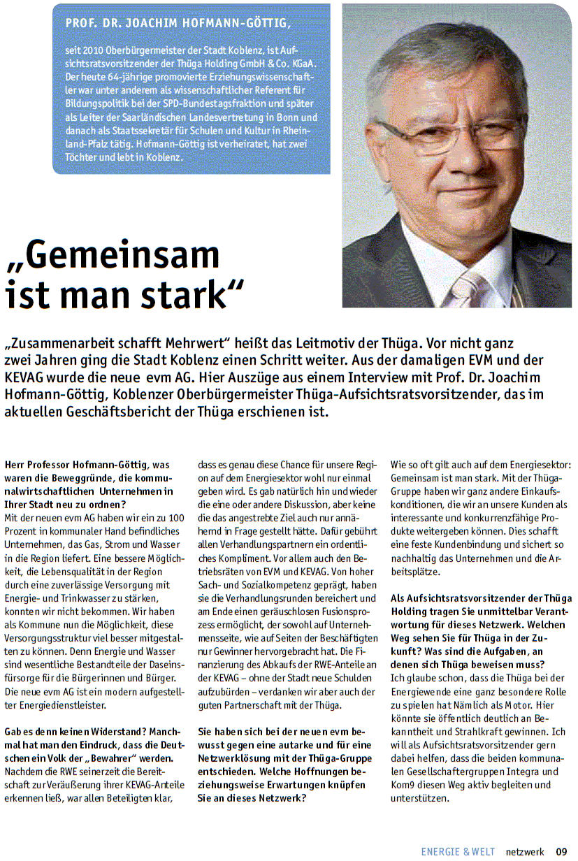 Magazin thüga netzwerk, 27.6.2016, S. 9 interview